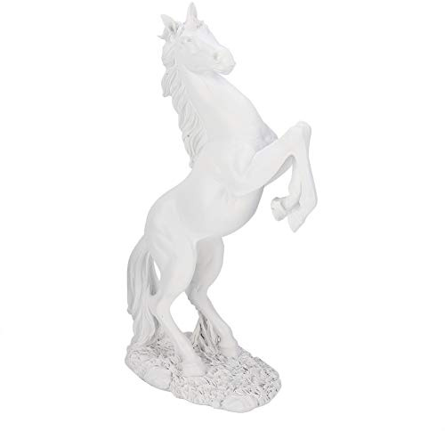 Ymiko Pferd stehende Statue Pferdeskulptur Eruopean Art Figur Dekorative Skulptur Home Desk Dekor Ornament Foto Prop(Weiß)