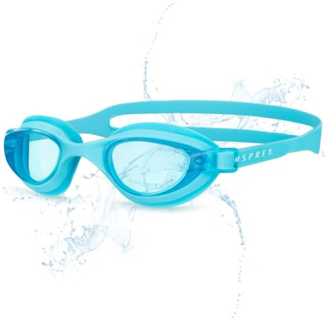 Osprey Adult Goggles with UV Protection and Anti Fog Wide View Lens, Soft Silicone Swim Goggles, Men Women 14+ Years, Blue