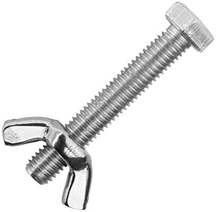 Sechskantschrauben M8x100 mm mit Flügelmuttern M8 aus Edelstahl A2 (5 Stück) | DIN 933 & ähnl. DIN 315 - Maschinenschrauben - Schmetterlingsmuttern von MESAROS®