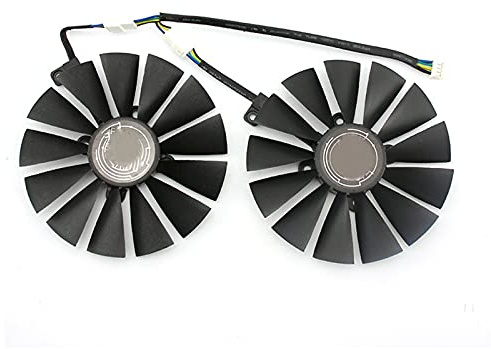 XHSESA Durable Graphics Card Fan Replacement 4PIN Video Card Cooling Fans for ASUS DUAL-RX580-8G Repair Parts (2PCS)