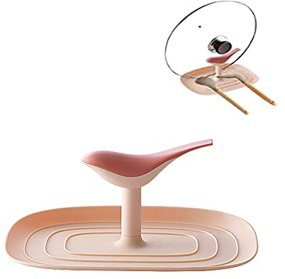 NIDA kitchen | Topfdeckelhalter | Löffelablage | Multifunktionsablage | Pinselablage | Ständer | Utensilien | Ablage für Topfdeckel | Vogel (rosa), 19.5x14.5x10
