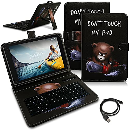 Tablet Hülle kompatibel mit Tabwee T90 / W90 Tasche Tastatur Bluetooth Keyboard QWERTZ Schutzhülle Cover Schutz Case, Farben:Motiv 3