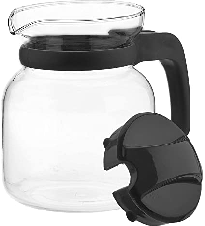 MGE - Jarra de cristal con tapa para microondas, agarre suave, sin BPA, 650 ml