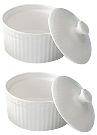 Zerodeko 2pezzi Ciotole Ceramica Per Dessert Per Mousse Budini e Pudding e Facili Da Pulire Adatte Per Cottura Al Forno e Steaming