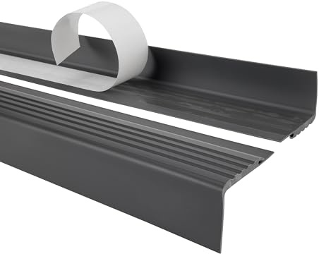 Quest Treppenkantenprofil PVC 48x42 mm Antirutsch - Dunkelgrau, 110 cm