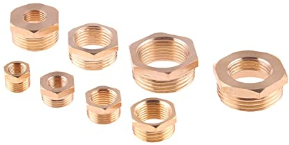 XINHUI Garden Hose Tap Connector Male to Female Thread Brass Hex Reducer Bushing Reducer Hose Fitting Fitting Adapter M5 1/8 1/4 3/8 1/2 3/4 1 BSP (Thread Specification : Male 04 to Female 03)