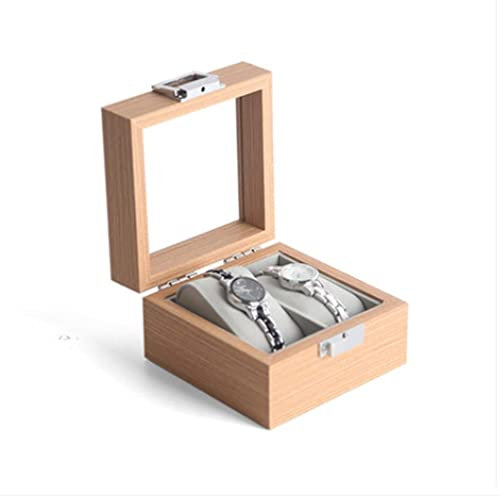 Uhrenbox Uhrenrolle Uhrenetui Uhrenhalter Damen- Und Herren-Quarz-Schmuck-Aufbewahrungsbox Für Mechanische Uhren Mit Transparenter Oberer Abdeckung Uhrenaufbewahrung (Color : A, Size : 2 bit)