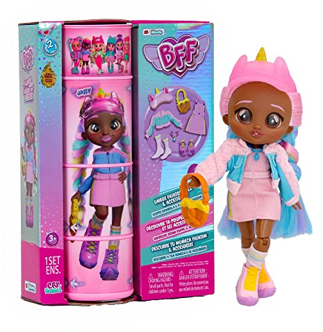BFF BY CRY BABIES S2 Jassy | Bambola alla moda da Collezione con Capelli lunghi, Vestitini in tessuto e 9 Accessori - Giocattolo per bambini e bambine +5 Anni