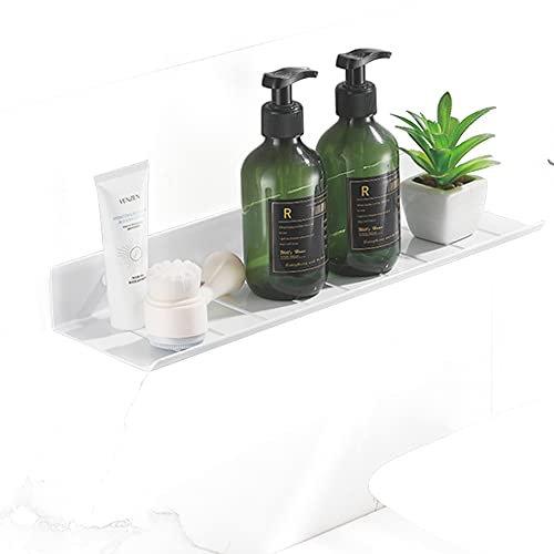 Melairy 40CM Duschregal Ohne Bohren Nagelfrei Shampoo Duschablage Bad Duschablage Selbstklebend Aluminium Kein Schaden Wandhängend Für Badezimmer Küche Weiß