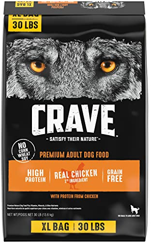 CRAVE Grain Free High Protein Adult Dry Dog Food, Chicken, 30 lb. Bag