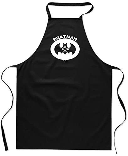 FremiBag Grillschürze für Männer mit den Bratman - Baumwollschürze - Kochschürze als Geschenk für Männer zum Grillen - Vatertagsgeschenk -Geschenkidee Mann - Vatertag