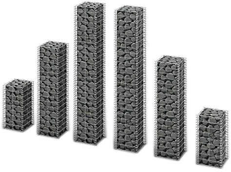 XIAOGUANG Gabionen-Set 6-TLG Pflanzkübel, Kräuterbeet, Hochbeete-kit, Pflanztrog, Vertikalbeet, Pflanzgefäße, Pflanzencontainer, Verzinkter Draht