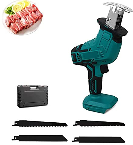 ALSUP Sierra Sable eléctrica, Sierra Sable sin Cable, plástico y Metal Blando, con 4 Hojas de Sierra, 3000 RPM para Cortar Carne Huesos Tocino Cerdo,1electric