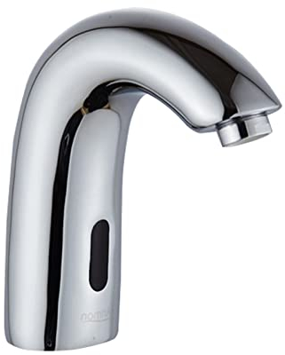 Automatischer Infrarot Sensor Wasserhahn, Induktion Badarmatur Waschtischarmatur, G1/2“ Handwaschbecken Waschbecken Batteriebetrieb Wasserhahn für Küche Badezimmer Hotel, 12 x 14.8cm, Silber