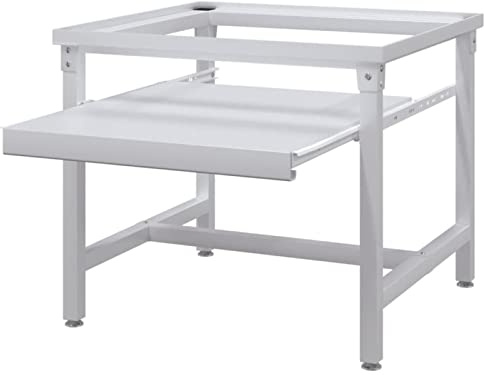 Tidyard Untergestell für Waschmaschine mit Ausziehablage, Waschmaschinen Untergestell, Untergestell für Waschmaschine, Sockel für Kühlschränke, Waschmaschinensockel für Kühlschrank, Weiß