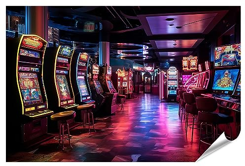 islandburner XXL Bild Poster Casino bei Nacht, beleuchtet Premium Bilder Fotodruck JEOY-PGR