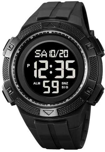 findtime Uhren Herren Armbanduhr Herrenuhr Digital Uhr Watches for Men Sportuhren für Herren Outdoor Digitaluhr mit Weichem Gummiarmband und LED-Leuchtdisplay