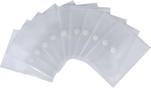 Dokumententaschen A6 quer PCR‑PP transparent natur mit Klett 10Stk | 0,18 mm PCR‑PP, transparent, A6 quer, mit sicherem Klettverschluss für bis zu 100 Blatt