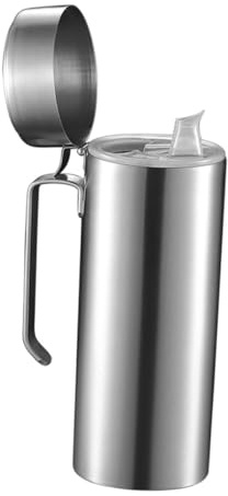 BESTOYARD Oil Can Olive Oil Storage Container Seasoning Dispenser Bottle Grease Container Strainer Olive Oil Pot Kitchen Fat Separator Jug Cooking Stainless Steel Oil Filter Pot Leakproof