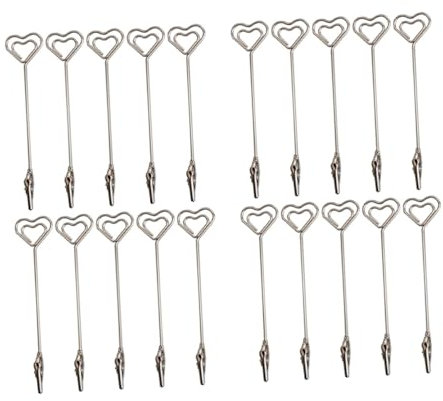 MAGICLULU 20 STK Fotohalter Hochzeitsplatzhalter Das Menü Tischnummer Steht Metallständer Fotoständer Bilderrahmen Stehen Kartenhalter Aus Metall Draht-Clip Es Kann Sich Bewegen Drahtgestell