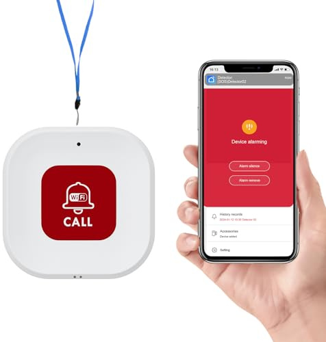 eMylo WiFi Caregiver Pager Receiver Button*1, Kompatibel mit Tuya Smart/Smart Life/Alexa (Support 2.4GHz), Einfach zu bedienen, Support Device Sharing.