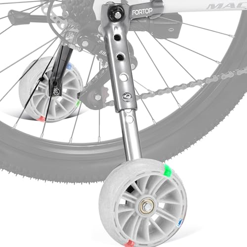 FORTOP Fahrrad Stabilisatoren für Kinder Stützräder - robuster, langlebiger Stahl für 16-22 Zoll Fahrrad mit variabler Geschwindigkeit (Weiß, 16 Zoll-22 Zoll)