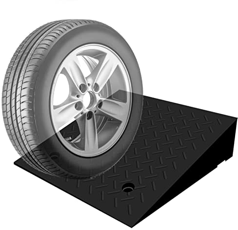 Schwellenrampe Für Rollstuhlfahrer, Bordsteinschwellenrampen Für Rollstuhlfahrer, Robuste, rutschfeste Einfahrtsrampe Aus Gummi – Last 3 Tonnen – Garagen-Ladedock, 4 Zoll/5 Zoll/6 Zoll Steigungsrampe