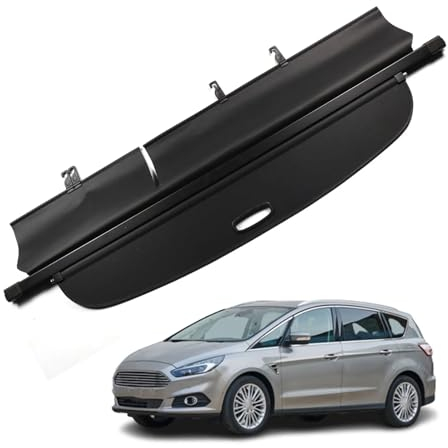 QINGNB Auto Hintere Kofferraum Hutablage, für Ford S-MAX 2015-2018 Hintere Kofferraumabdeckung Vorhang Schattenschutz Privatsphäre Vorhang Innenraum Zubehör