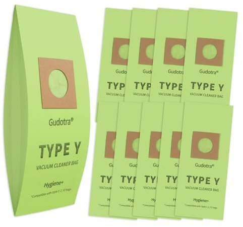 10 Pack Type Y Vacuum Dust Cleaner Bags Replacement to Hoover WindTunnel Upright Style Y, Z, YZ Paper Bags Replace Part 4010100Y White