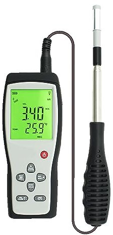 Anémomètre À Film Chaud Débit d'air Vitesse du Vent Thermo-anémomètre À Fil Chaud 0-30 M/s avec USB Opération Facile