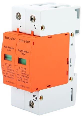 Surge protector 220V överspänningsskydd 420VAC 20 kA överspänningsskydd 2P DIN-skenmonterad 35 mm