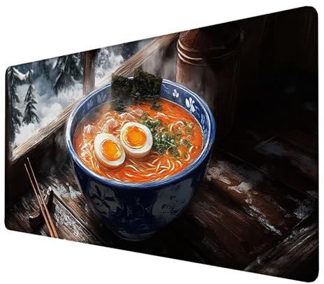 Alfombrilla Ratn Gaming, Alfombrilla Ratón, Mouse Pad, Alfombrilla para Computadora con Base de Goma Antideslizante para Ratón con Cable o Inalámbrico (Fideos Hechos a Mano)(1500x800x3mm)(Gris) S-5-S