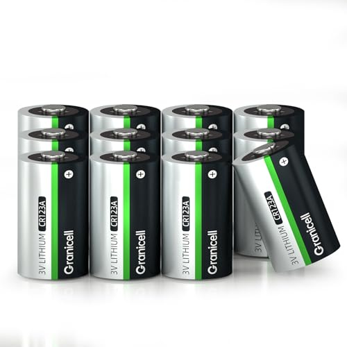 Granicell CR123A Lithium Batterien 12er-Pack, 1500mAh 3V Nicht Wiederaufladbar CR123A - Für Haus Sicherheitssysteme, Drahtlose Alarme, Kameras & Mehr - Mit Langer Laufzeit CR123A Batterie