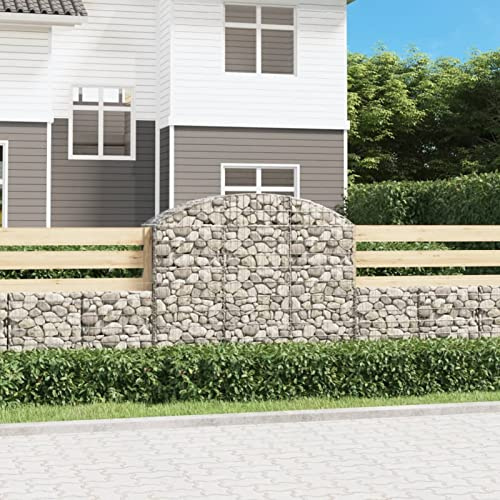 Verderoom Cesto Gabbione ad Arco 150x50x120/140cm Ferro Zincato, Gabbione in Rete Metallica, Gabbioni Metallici, Gabbione per Sassi, Gabbioni da Giardino