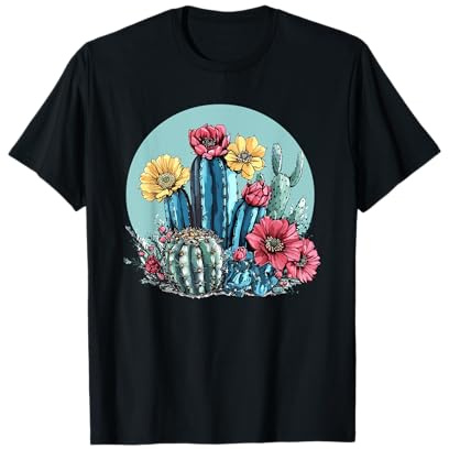 Fleurs de cactus colorées - Scène naturelle T-Shirt