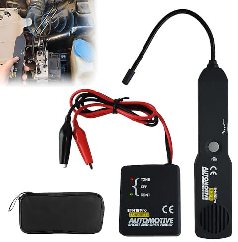 Car Open Short Circuit Finder Tester DC 6-42V, HOVCEH em415Pro Car Relay Tester Generator Cable Wire Breaker Tracker, Cable Fault Locator with Bendable Receiver Probe, Car Diagnostic Analyzer Tool