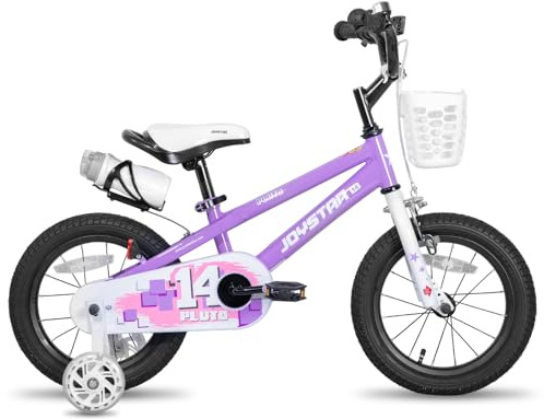 JOYSTAR Pluto 12/14/16/18/20 Zoll Kinderfahrrad für 2-9 Jahre Jungen und Mädchen. Kinderfahrrad mit Stabilisator und Korb.Multicolor