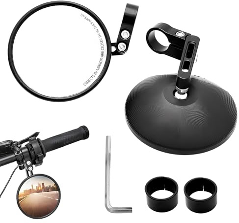 2 Espejos Retrovisores para Moto CNC,Homologados E24,360° Giratorios,Espejos de Manillar,Universales para MT-07,Z750,CB125R,Z900,Scooter,ATV,Supermotard - Compatibles con la Mayoría de Motocicletas