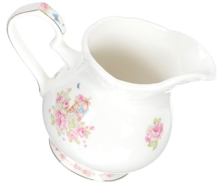 Didiseaon Gold-Drawing Ceramic Pitcher Creamer Pitcher Handle Milk Kettle for Drinks Small Milk Jug for Dairy for Small Cafetiere Use