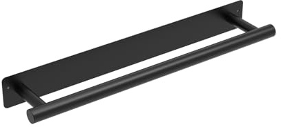 Ibergrif M34456B Toalleros Adhesivo 40CM, Dos métodos de instalación (Adhesivo y Perforación),Toallero para Baño Toalleros Barra Sin Taladro, Acero Inoxidable, Negro