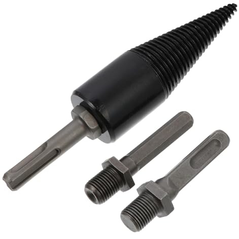 TEHAUX Heavy Duty Wood Splitter Drill Bit with Hardened Cone for Electric Drills Impact Resistant Firewood Splitter Tool for Home Farm Camping Suitable for Oak Walnut Hickory Logs
