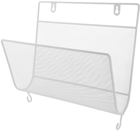 Toyvian Mensola da Parete Porta Riviste e Libri in Ferro Bianco Organizer Sospeso per Documenti e Giornali Scaffale Salotto e Ufficio per Spazi Ordinati e Capienti