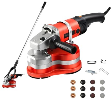 SIEEOUR Smerigliatrice Per Calcestruzzo Portatile 3800W, Levigatrice Calcestruzzo,Macchina Levigatrice Pavimenti Tre Teste,Resistenza Alte Temperature Per Levigatura Politura Pavimenti Cemento