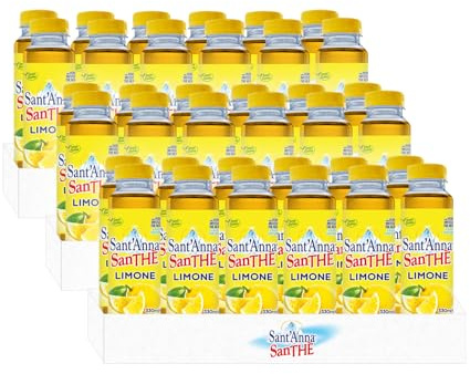 Sant'Anna SanThè classico gusto Limone | Vero Infuso di Thè in Acqua Sant'Anna | Bottiglia da 0,33L | Pack da 36 Bottiglie