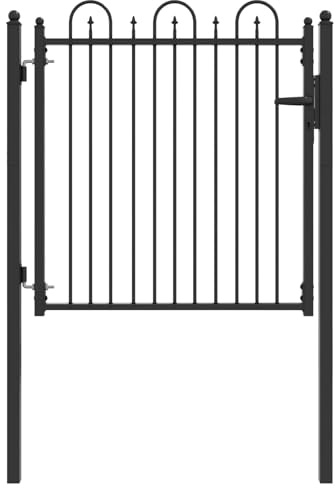 vidaXL Fence Gate DRONTEN 100 x 100 cm Metal Black Lockable