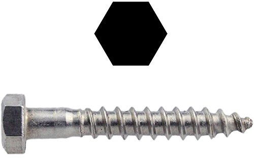 D´s Items® | Schlüsselschrauben - 8x60 - DIN 571 - Edelstahl A2 - [100 Stück] - | Wiener Schrauben | Holzbauschrauben | Sechskant-Holzschrauben V2A