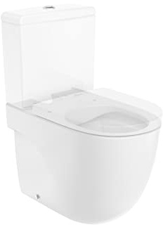 Roca,Meridian,Taza compacta con salida dual para inodoro de tanque bajo Rimless,Blanco,370mm x 600mm x 790mm,A34224L000