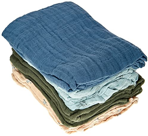 PIPPI Unisex Baby 8er Pack Stoffwindeln Stoffwindel/Wickeltücher/Spucktücher, Gray Mist, Einheitsgröße