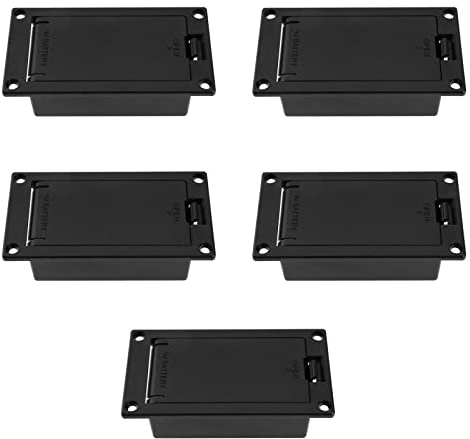Be In Your Mind Lot de 5 supports de batterie PP3 9 V en plastique pour micro de guitare basse Noir