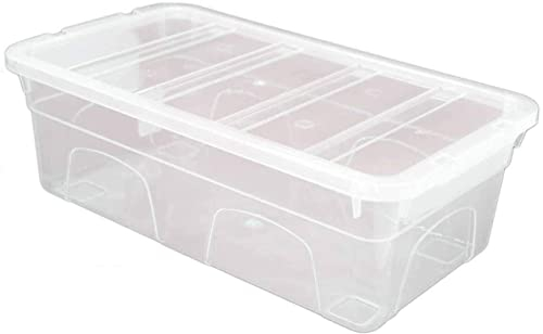 FINE STAR 5 x 5 Litre Plastic Storage Boxes With Lids Set of 5, Clear Multipurpose Nestable Stackable Plastic Storage Box With Lid 5L Clear Containers For Home, Kitchen, Garage, Office